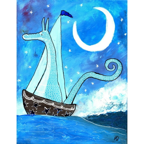 Marmont Hill - "Dragon Boat" by Andrea Doss Painting Print on Wrapped Canvas