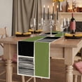 thumbnail image 2 of Table Runners 90 Inches Long Dress Scarves, Sage Green Black Farmhouse Coffee/Dining/Kitchen Table Runner for Living Room, Farmhouse Striped Modern Abstract Art 13x90 Inch, 2 of 9