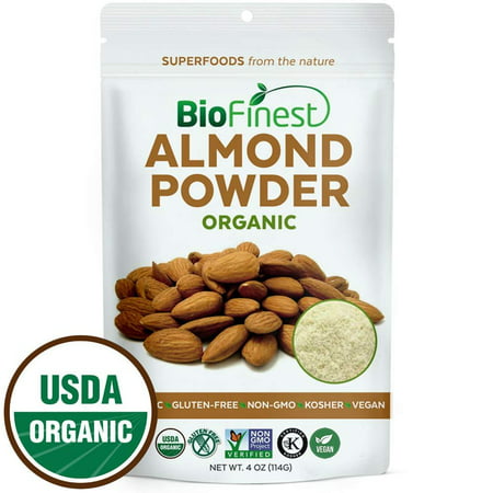 Biofinest Almond Powder - 100% Pure Freeze-Dried Antioxidants Superfood - USDA Certified Organic Kosher Vegan Raw Non-GMO - Boost Digestion Weight Loss - For Smoothie Beverage Blend