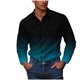 thumbnail image 2 of Blusa y camisa de manga larga con cuello vuelto para hombre, estilo informal, a la moda, con botones, bolsillos dobles y estampado degradado, camisa de trabajo de manga larga con cuello vuelto, blusa, 2 of 5