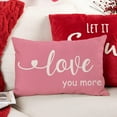 thumbnail image 4 of Pink Valentines Day Pillow Cover 12x20 inch Love You More Valentine Lumbar Pillows Valentines Day Decorations for Sofa Couch, 4 of 6