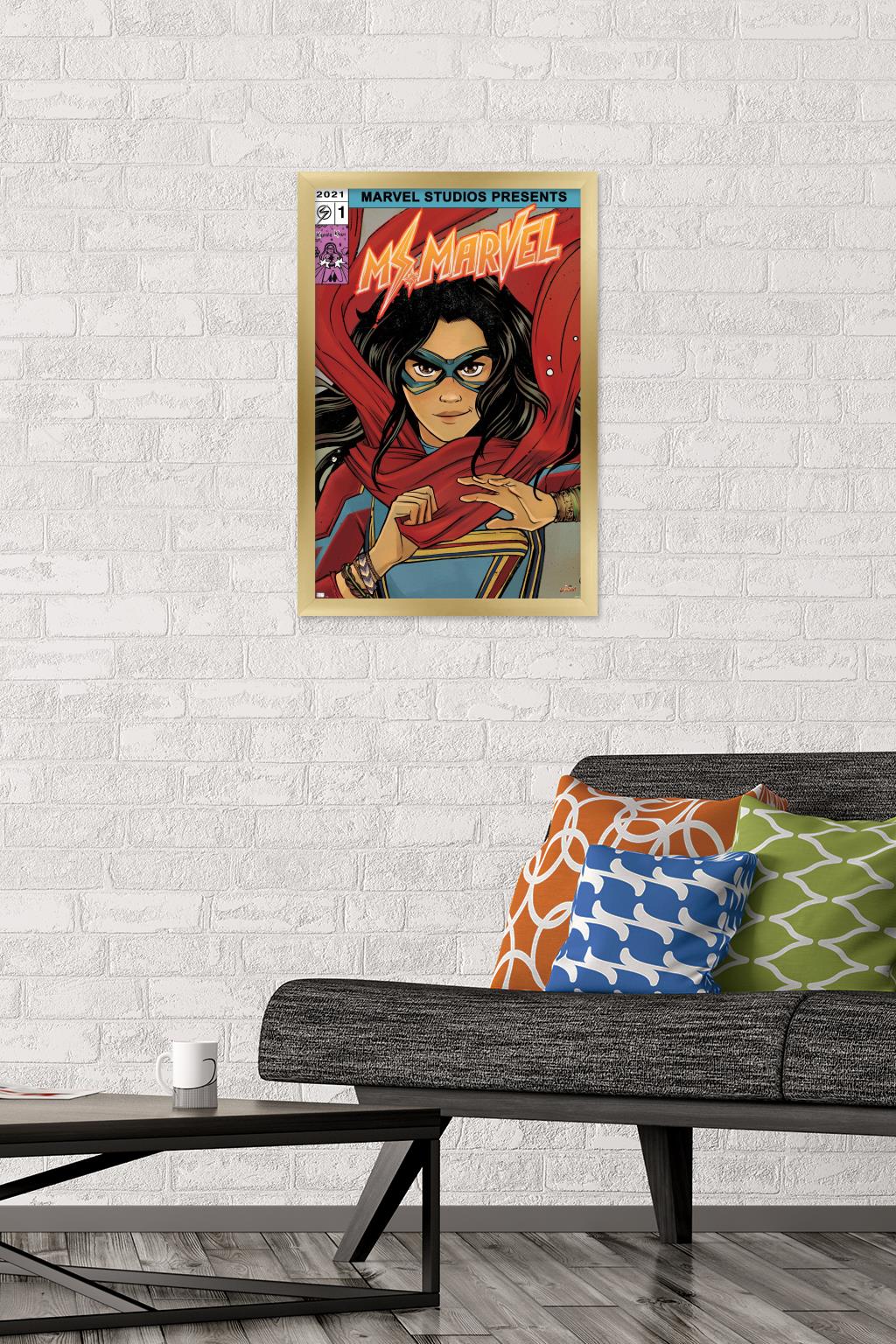 Marvel Ms. Marvel - Comic Wall Poster, 14.725" x 22.375" Framed