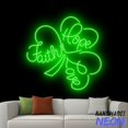 thumbnail image 2 of Handmadetneonsign Faith Hope Love Neon Sign, Shamrock Neon Light, 4 Leaf Clover Patrick Wall Art 94122, 2 of 5