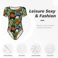 thumbnail image 6 of Uemuo Balls Pattern Women's One Piece Short Sleeve Swimsuit Rash Guard Surfing Modest Quick-drying Swimsuit Beach Essentials-Large, 6 of 9