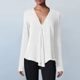 thumbnail image 3 of Agkizg Womens Fall Clothing Plus Size Womens Tops Long Sleeve Blouses Solid Color Loose Fitting V Neck Shirts Business Casual Tops for Fall Winter Layer Wear XXL, 3 of 5