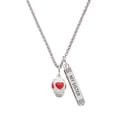 thumbnail image 1 of Delight Jewelry Silvertone Red Heart Spinner Silvertone Always My Sister Bar Charm Necklace, 23", 1 of 4
