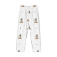 thumbnail image 4 of Goofa Rabbit Blowing Dandelions Printed Soft Pajama Pants for Men, Wide Leg Comfy Casual Lounge Yoga Pants-Small, 4 of 9
