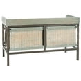 thumbnail image 4 of SAFAVIEH Noah Rustic 2 Drawer Wooden Storage Bench, Antique Pewter/French Grey, 4 of 6