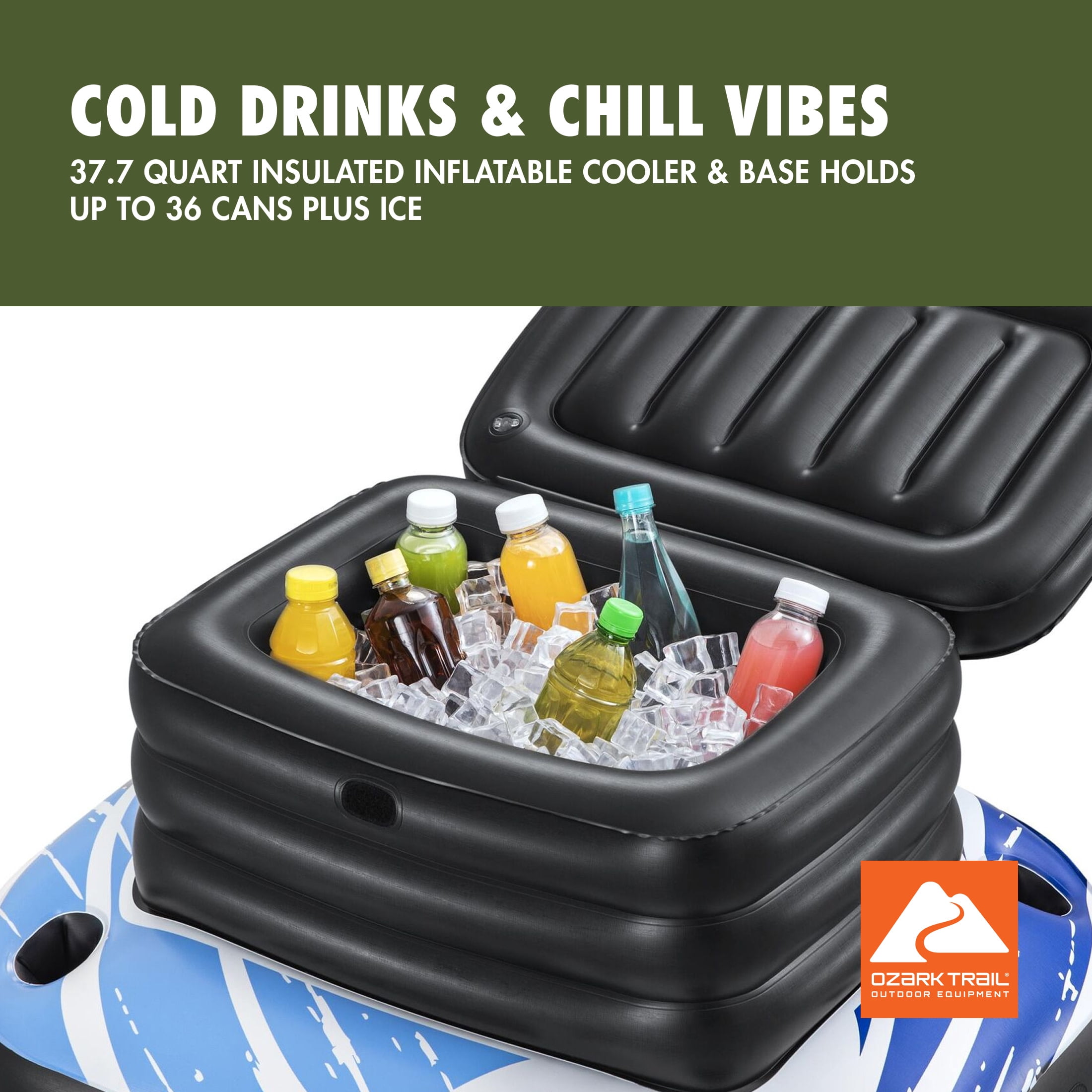 Ozark Trail Rapid Rider River Tube 2-Pack and Inflatable Cooler Combo