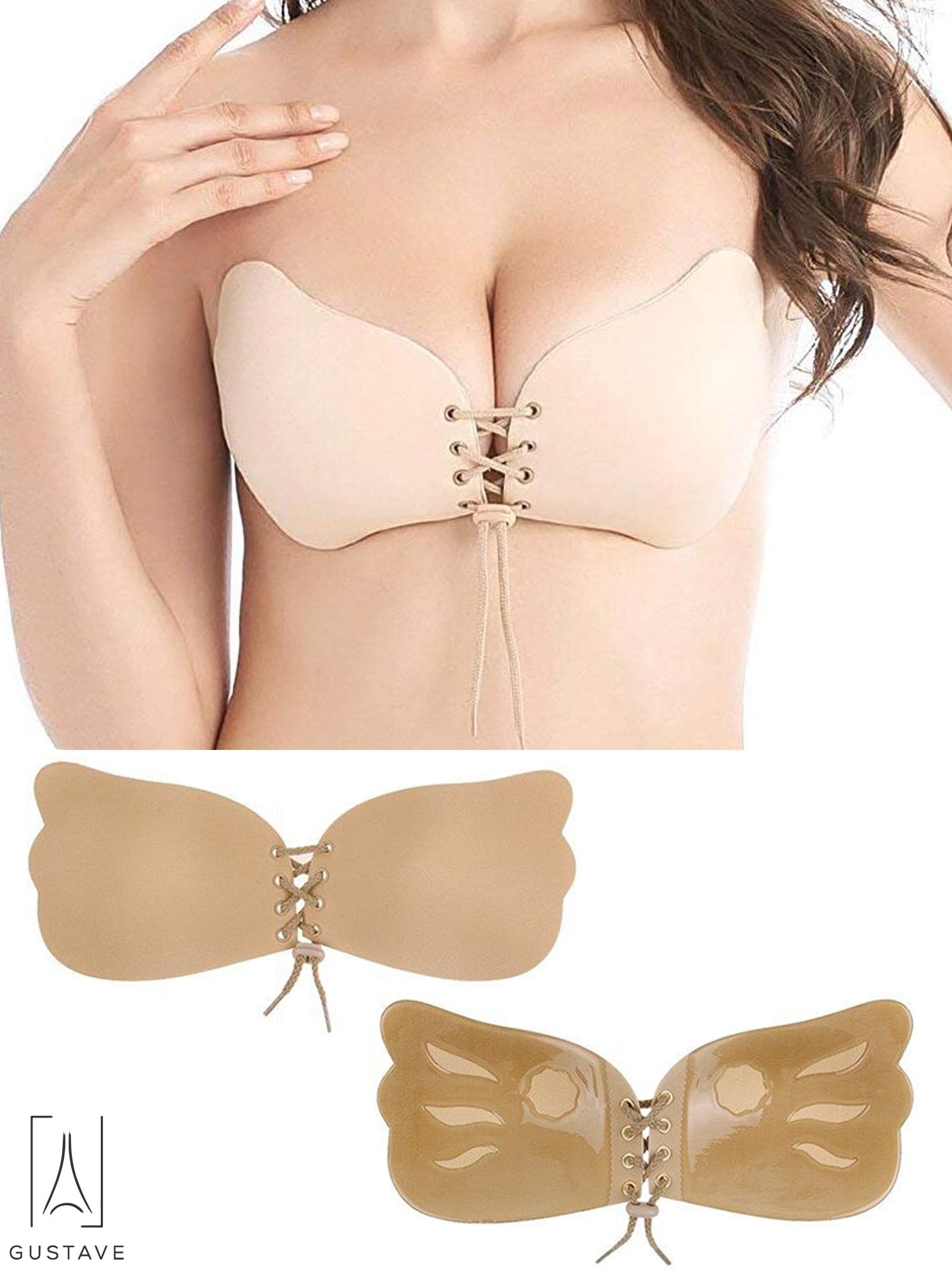 Dezsed Adhesive Bra Strapless Invisible Push up Silicone Bra Clearance  Ladies Large Size Gathering Invisible Bra Glossy Breast Stickers Seamless  Bra