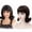 Black, variant on Women's Adjustable Blonde Flip Hair Wig with Bangs - Vintage Style for Everyday Wear