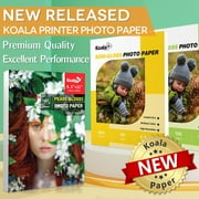 Koala Thin Semi-Gloss Photo Paper 8.5x11 for Inkjet + Laser Printers, 30lb Semi Glossy Printer Picture Paper 115g 7Mil for DIY Brochures, Flyers, Custom Chip Bags