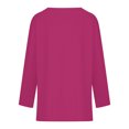 thumbnail image 4 of TKLPEHG Womens Tunic Tops Crew Neck Basic Tunic Tops Fall Tops Solid Color Casual Comfy Lightweight Loose Fashion Long Sleeve T Shirt Pullover (Hot Pink,S), 4 of 7