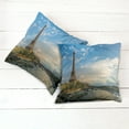 thumbnail image 2 of Ambesonne Eiffel Tower Throw Pillow Cover 2 Pack, Sun Eiffel Tower, 18", Yellow Green Blue, 2 of 6
