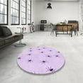 thumbnail image 4 of Ahgly Company Machine Washable Indoor Rectangle Transitional Bright Lilac Purple Area Rugs, 3' x 5', 4 of 7