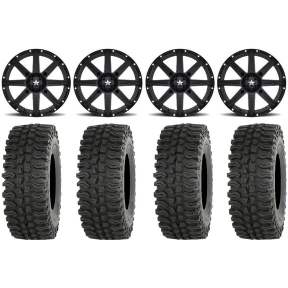 MSA Black Clutch 14" UTV Wheels 32" BDC Tires Polaris RZR XP 1000 / PRO XP / Ranger XP 900/1000