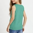 thumbnail image 5 of Luxalzxs Tank Top Girls Summer Casual V Neck Sleeveless Tee Shirt Basic Trendy Beach Vacation Outfits Plain Shirts 5-15 Years, 5 of 8