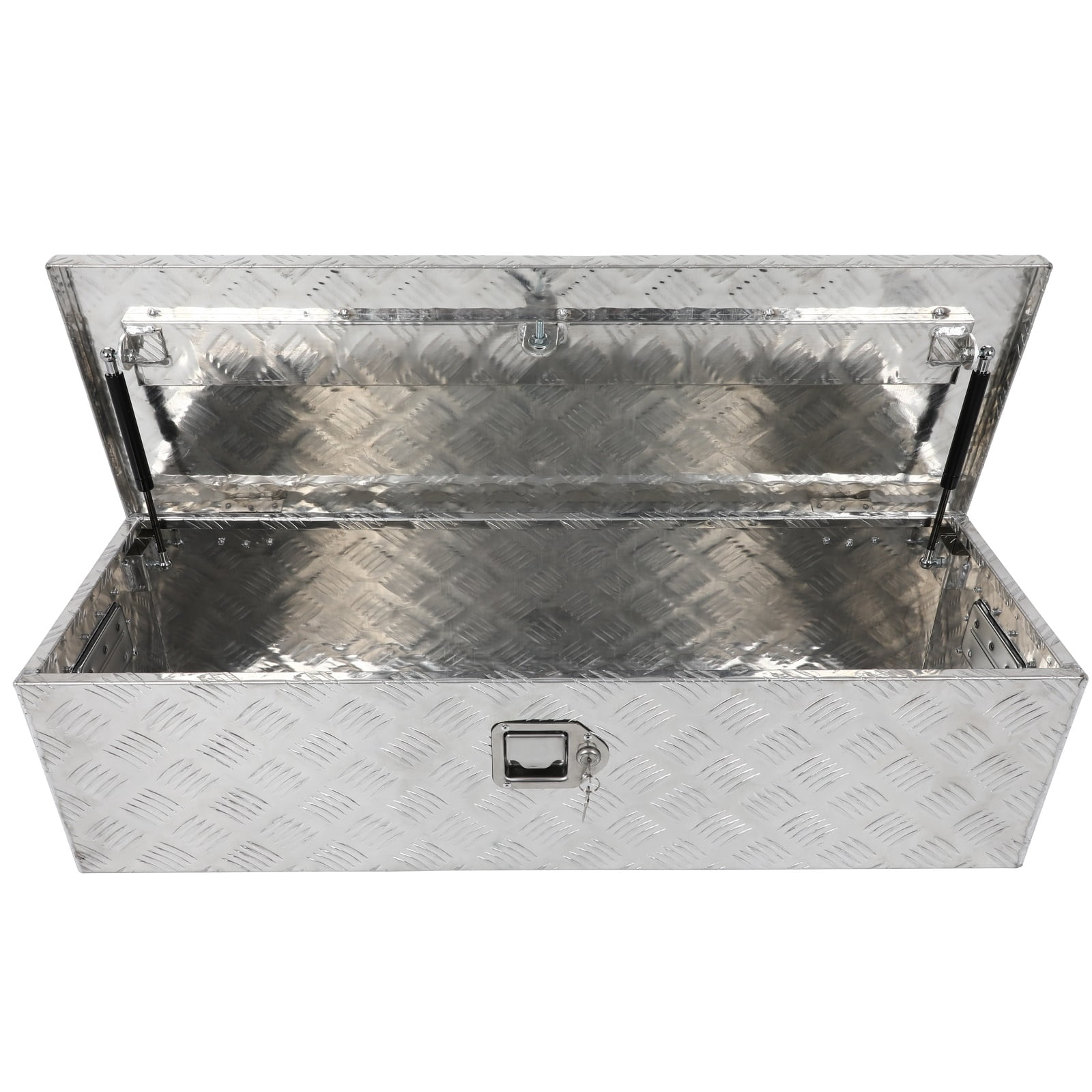 ECCPP Truck Bed Tool Box 39inch Underbody Flatbox Truck Bed RV Trailer Pickup Toolbox Heavy Duty Underbed Tools Chest Box with Side Handle, Lock and Keys Silver