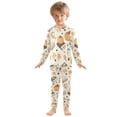 thumbnail image 6 of FORMRS Long Sleeve Top and Pants Pajama Set for Niños 2-Piece Sleepwear, Sizes 18M-8Y, Beige Fall Books, 6 of 6