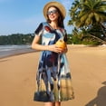 thumbnail image 4 of Lsque Colorful Cow Pasture Print Women's Casual Dress T-Shirt Summer Short Sleeve Scoop Neck Swing Dresses, 4 of 6