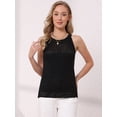 thumbnail image 2 of DARING DIVA Women's Casual Crew Neck Sleeveless Sweater Vest Beach Top L Black, 2 of 4