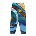 thumbnail image 5 of Daiia Stained Glass Ocean Wave Women's Sleep Pant with Pockets and Drawstring,Pajama Pants-X-Large, 5 of 9