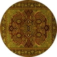 thumbnail image 1 of Ahgly Company Machine Washable Indoor Round Persian Yellow Traditional Area Rugs, 7' Round, 1 of 4