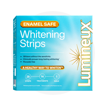 Lumineux Enamel-Safe & Peroxide-Free Teeth Whitening Strips, Dentist Formulated, 14-Pack