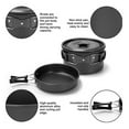 thumbnail image 2 of Orange 2-3 Person Camping Cookware Set: Aluminum Alloy Pot with Lid, Frying Pan, 1.1L Kettle, Stainless Steel Plates & Utensils – Foldable Handles, Nesting Design, Mesh Storage Bag for Outdoor, 2 of 6
