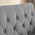 thumbnail image 5 of 55" Pull Out Sleeper Sofa Bed,3 in 1 Convertible Sleeper Loveseat Couch Modern 2 Seater Velvet Sofa Bed with Adjustable Backrest and Lumbar Pillows for Apartment Office Living Room,Gray, 5 of 7