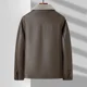 thumbnail image 4 of Chaqueta de invierno para hombre, chaqueta de cuero, forro de plumón de pato, abrigo calefaccionado, resistente al viento, ropa de diseñador, ligera, rellena y gruesa, 4 of 5