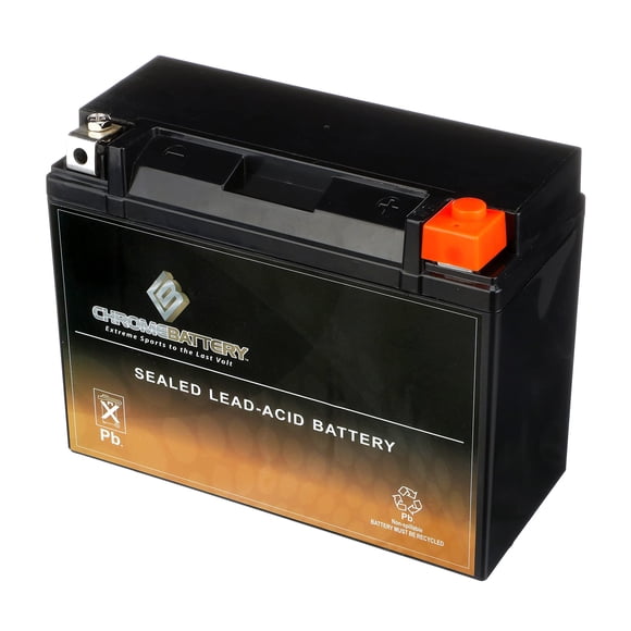 CB CHROMEBATTERY Batterie de Remplacement 12V 27Ah Sans Entretien 24HL-BS pour VTT, Motocyclette, Jetskis, Trottinette, UTV et Plus - Borne Écrou et Boulon (T3)