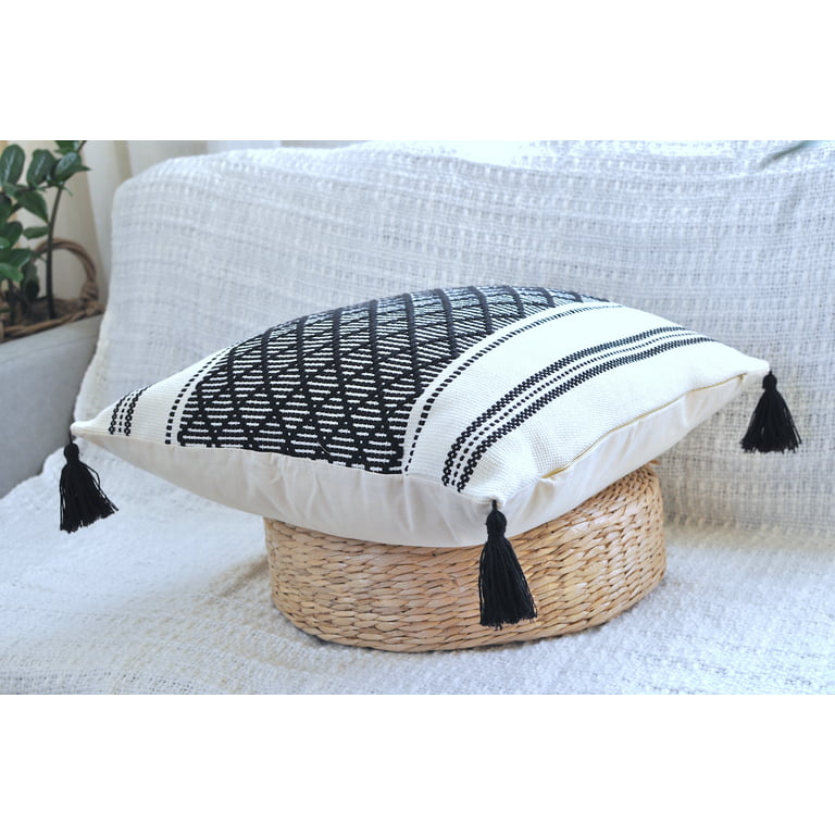 Jepeak Comfy Throw Pillow Cover Rattan Weaved Pattern Cushion Case