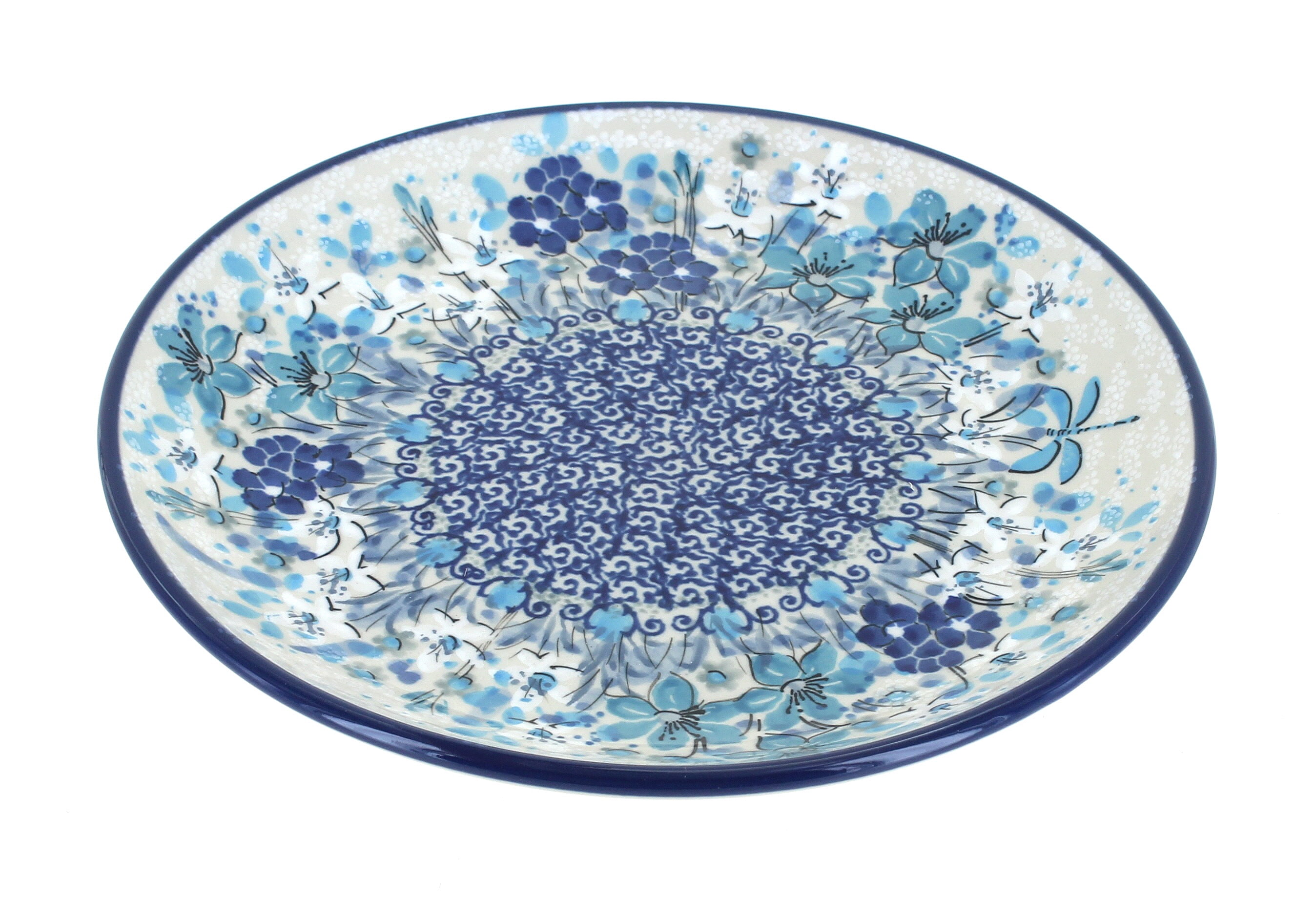 Blue Rose Polish Pottery Sydney Dessert Plate