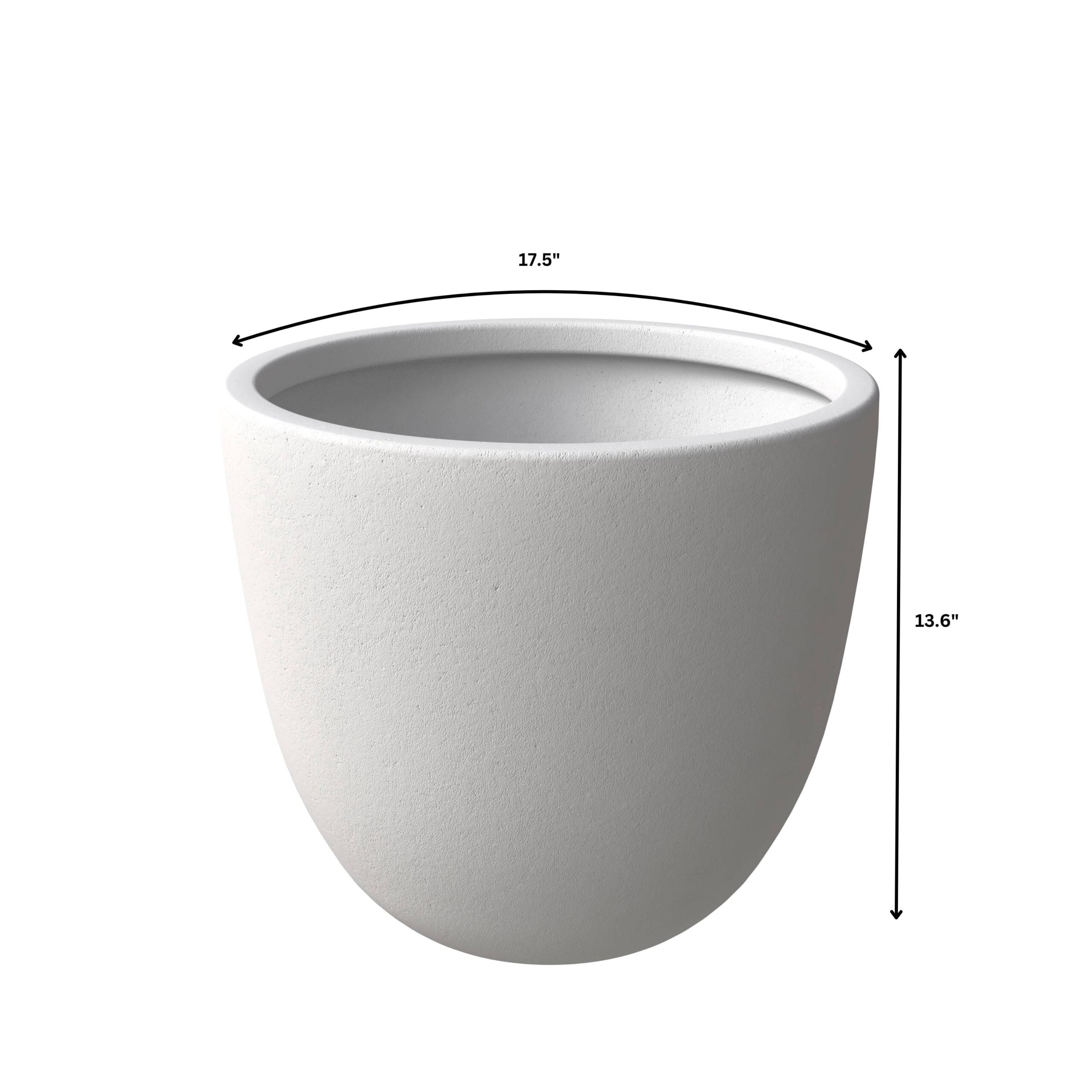 LeisureMod Dahlia Mid-Century Tapered Round Planter, Fiberstone & MgO Clay, Indoor/Outdoor Plant Pot