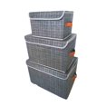 thumbnail image 1 of Elégant Home Fashions YN95098 Boîte de Rangement Fermée, Gris - Lot de 3, 1 of 1