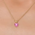 thumbnail image 3 of Gem Stone King 10K Yellow Gold Pink Mystic Topaz Pendant Necklace for Women | 0.60 Cttw | Gemstone November Birthstone | Heart Shape 5MM | With 18 inch Chain, 3 of 6