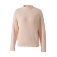 thumbnail image 1 of Fortune Women Mock Neck Sweaters Solid Color Long Sleeve Loose Knit Pullover, 1 of 8