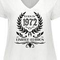thumbnail image 4 of Inktastic Born in 1972 Limited Edition Women's Plus Size V-Neck T-Shirt, 4 of 5