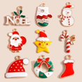 thumbnail image 1 of 10 Uds. De dijes de Navidad esmaltados mezclados, sombreros de estrella de Noel, colgantes de Papá Noel para hacer joyería Diy, accesorios para hacer collares y pendientes, 1 of 4
