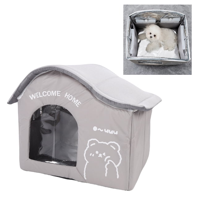 Maison Rafraîchissante pour Animaux, Maison Pliable pour Chat et Chien avec Boîte à Glace, Grotte Rafraîchissante Résistante aux Intempéries, Maisons pour Chat Intérieur Extérieur Ventilées & Faciles à Nettoyer et à Assembler