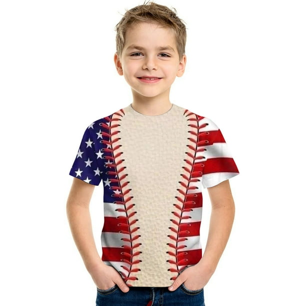 Gibobby blusas aesthetic camisetas para ninos pequenos camisetas con estampado grafico 3d del 4 de julio camisetas de manga corta a la moda para