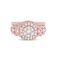 thumbnail image 3 of FB Jewels 14kt Rose Gold Round Diamond Bridal Wedding Ring Band Set 1 Cttw, 3 of 4