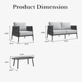 thumbnail image 2 of LayinSun 4 Piece Outdoor Furniture Set with Coffee Table, Modern Rope Woven Patio Conversation Sofa Set with Olefin Braid and Deep Seating, 2 of 9