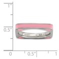 thumbnail image 2 of 3.25mm Sterling Silver Stackable Polished Pink Enameled Square Ring - 4.8 Grams - Size 7, 2 of 2
