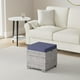 thumbnail image 2 of JJUN Set of 2 Wicker Ottomans, Multipurpose Outdoor Furniture for Patio, Backyard, Additional Seating, Footrest, Side Table w/Storage, Removable Cushions - Gray/Navy, 2 of 17