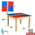 thumbnail image 3 of Time-2-Play  Square Play Table with Trough & 20 in. Legs & Duplo Compatible Grid, Red & Blue, 3 of 6