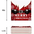 thumbnail image 3 of FMSHPON Merry Christmas Santa Claus Waistband Set of 8 Coaster for Drinks, Absorbent Ceramic Stone Coasters Cup Mat with Cork Base for Home Kitchen Room Coffee Table Bar Decor, 3 of 4