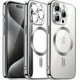 Supershield iPhone 15 Pro Coque Luxe Sans Fil Magsafe Magnétique de Charge Électrodéposition Housse iPhone 15 Pro - Argent – image 1 sur 6