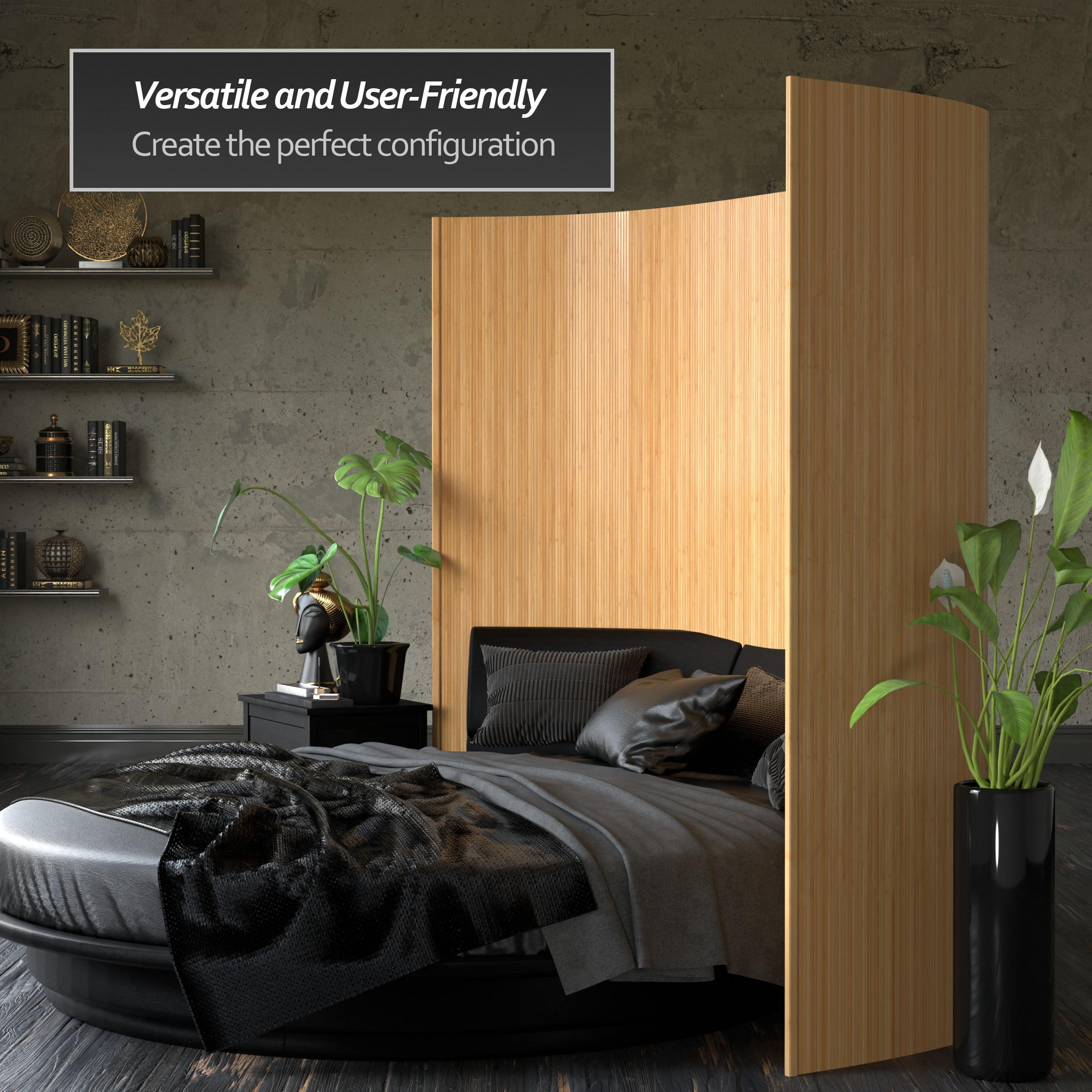 7 ft. Tall Bamboo Wave Screen - Honey